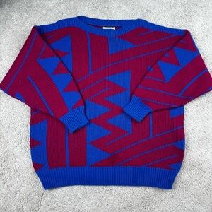 Vtg Garland Cosby Sweater 90s‎ Hip Hop Ski Colorblock Stripes Shaker Knit Size L